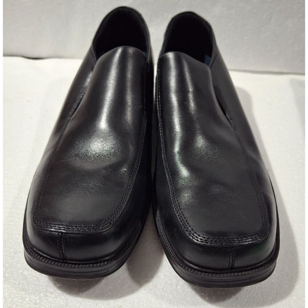 Capital by Rockport Black Leather Slip On Loafers Dress Shoes APM77211 Mens 14 M